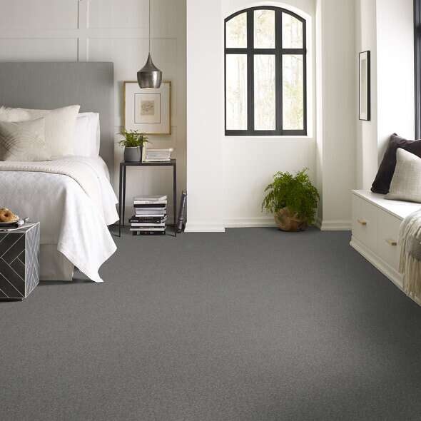 Caress By Shaw Quiet Comfort Classic Iii Shalestone Nylon Carpet - Textured