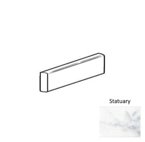 Statuary Wall Ceramic Floor Trim - 3" X 10" Bullnose