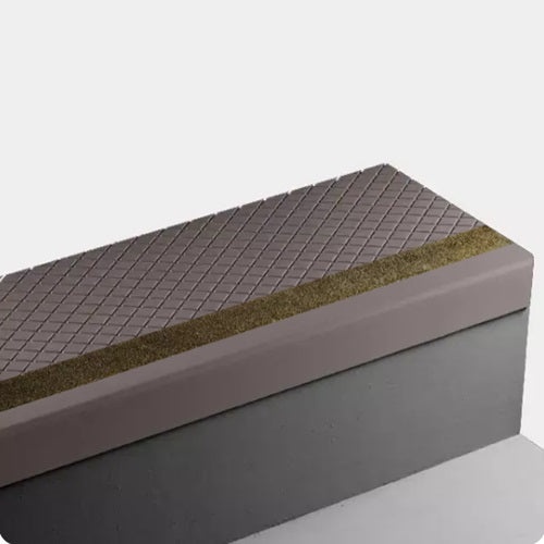 Espresso Diamond Rubber Stair Tread with Tan Grit Tape