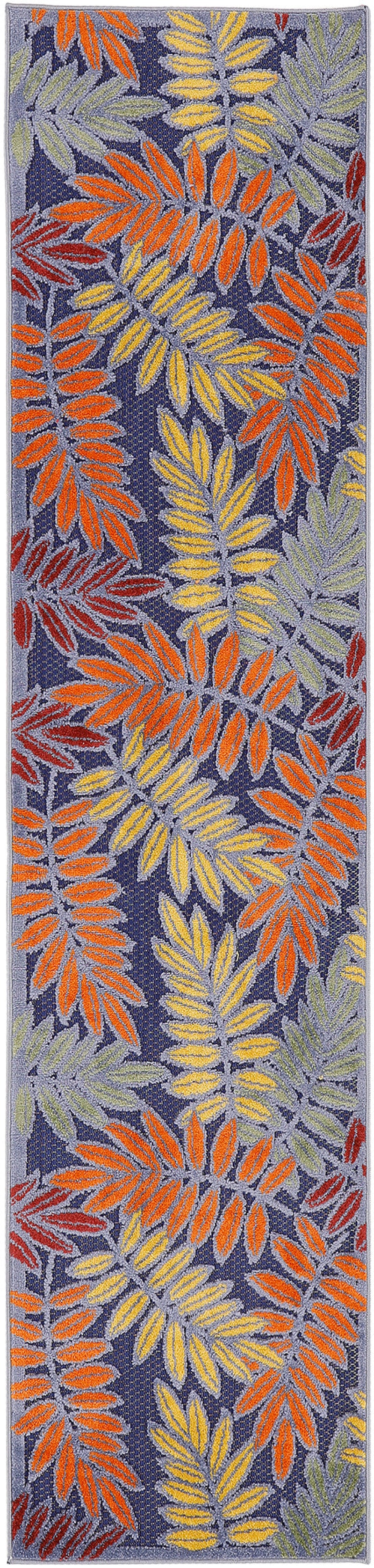 Aloha Alh18 Navy Multicolor Outdoor Runner Rug