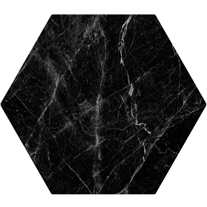 Terra Nero Porcelain Tile - Matte - 8" Hexagon