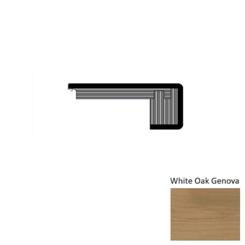 Sereno White Oak Genova Hardwood Moulding / Trim - 3 3/8" X 78" Square Stair Nose - Urethane