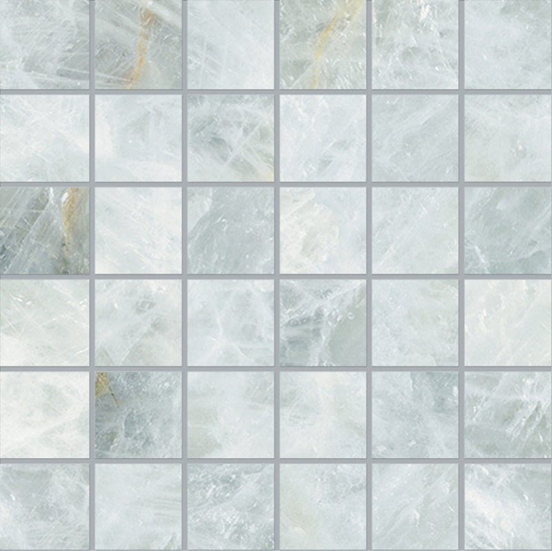 Imperial Crystal Blue Porcelain Mosaic - 2" x 2" Lappato