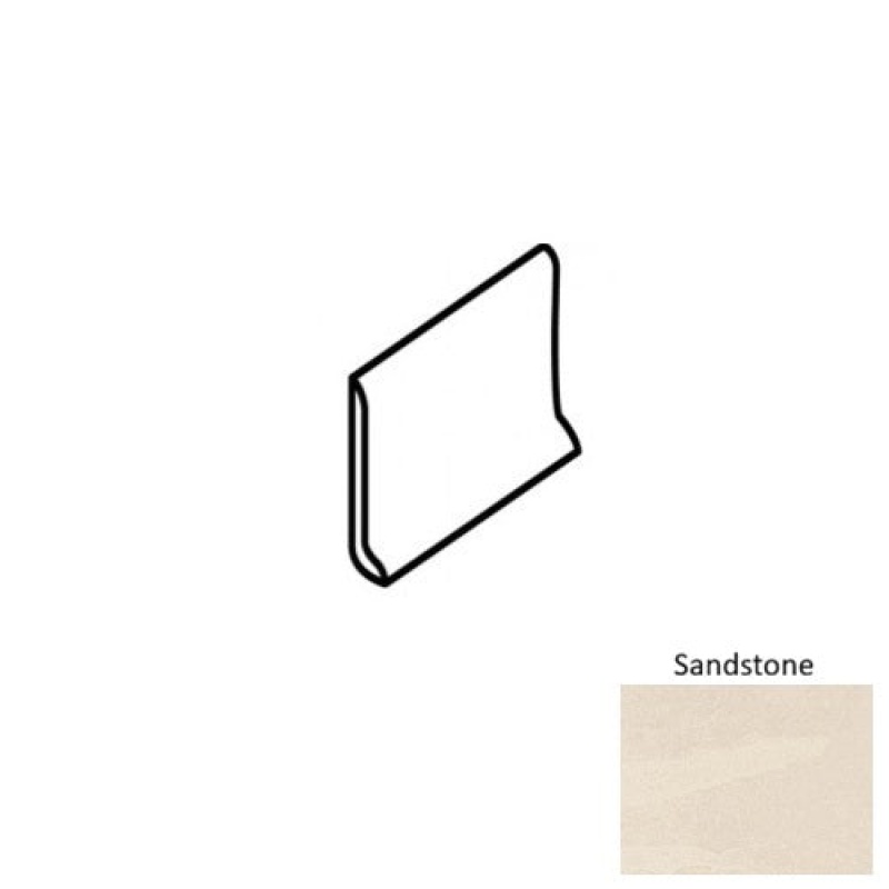 Greenform Sandstone Porcelain Cove Base Trim, 6" X 12", Matte