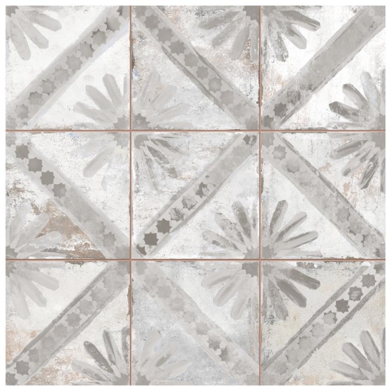 Harmonia Kings Marrakech Grey Ceramic Tile - Matte - 13" X 13"
