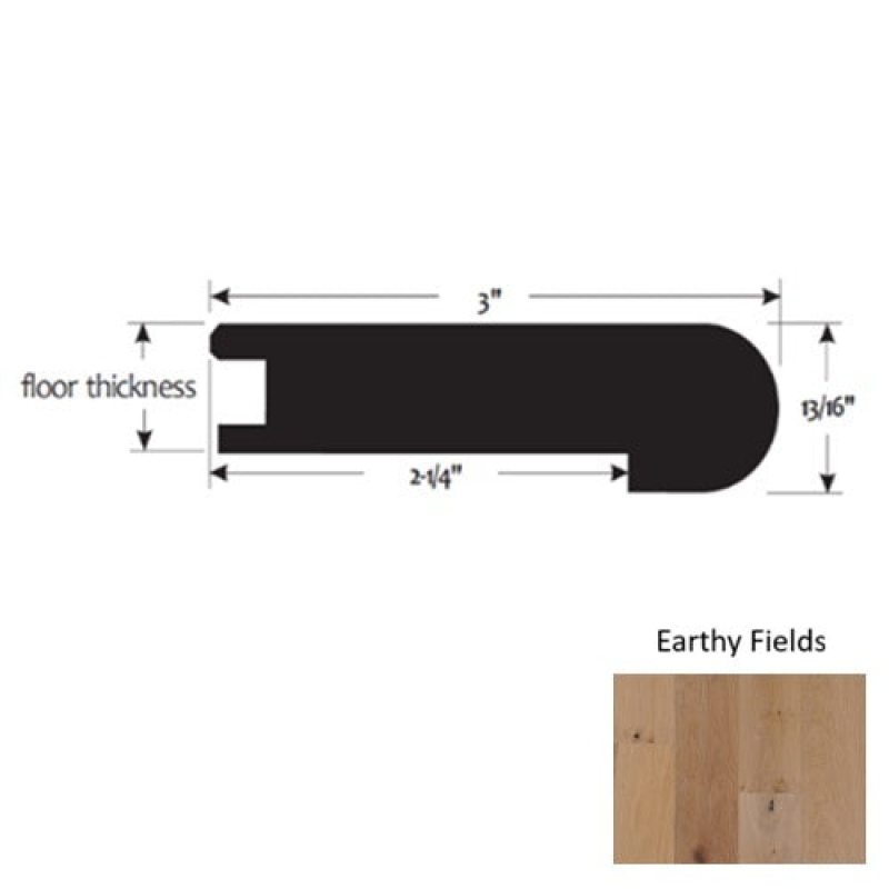 Timberbrushed Silver Earthy Fields Flush Stair Nose