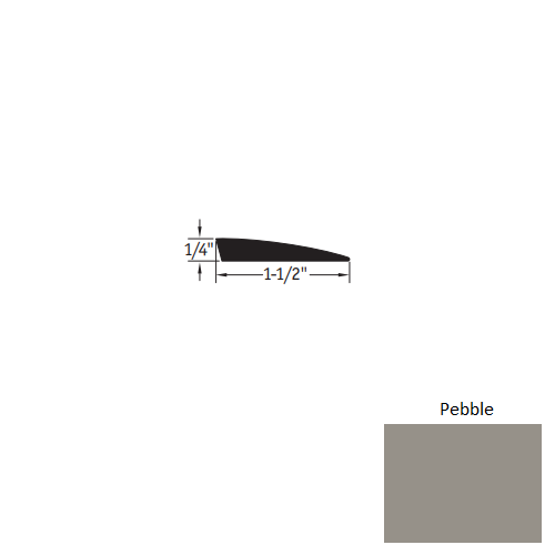 Johnsonite Pebble Vinyl Moulding / Trim - 1/4" X 12 Ft (144") Carpet Reducer - Carpet Reducer