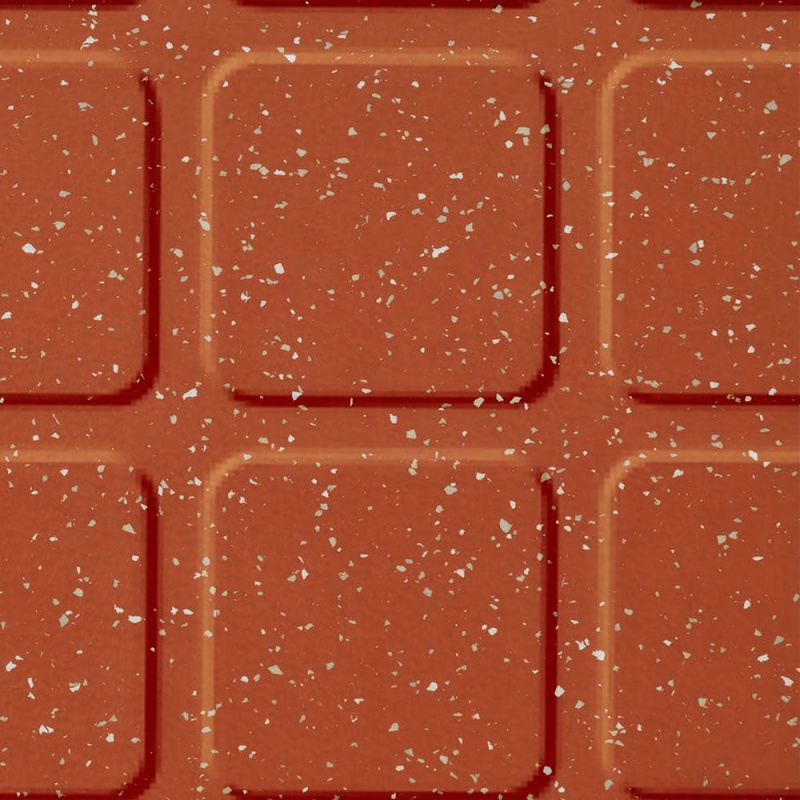 Johnsonite Spicy Clementine Raised Square Color Splash Speckled Rubber Tile - Textured - 24" X 24"