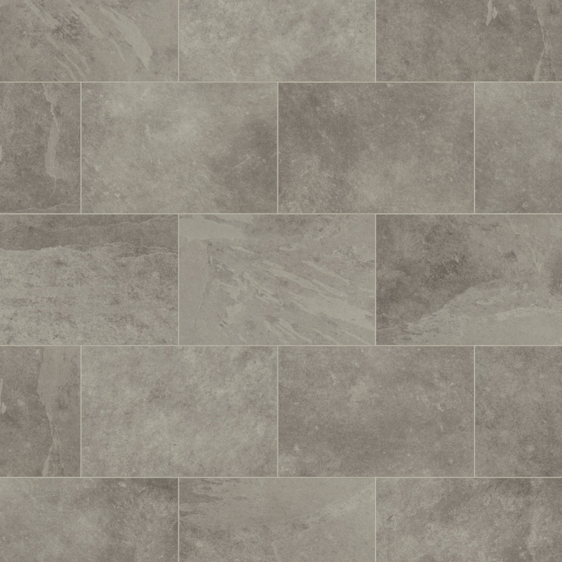 Knight Grey Riven Slate Rigid Core Luxury Vinyl Tile - Smooth - 12" X 18"
