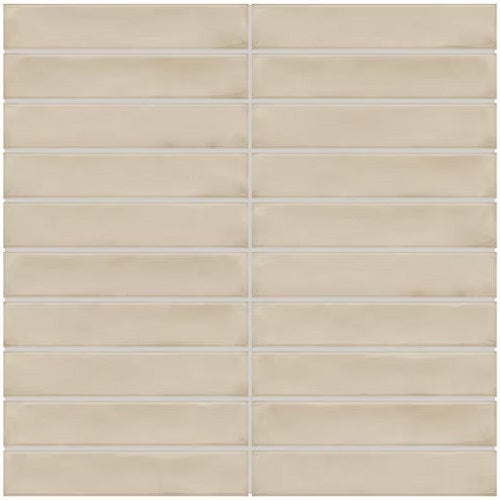 Artcrafted Dune Ceramic Mosaic - 1" X 6" Stacked - Glossy