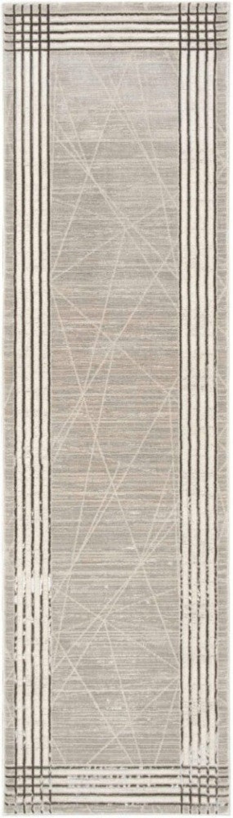 Desire Grey Silver Dsr01 Polyester Contemporary Area Rug - 8 Ft Runner - Grey Silver
