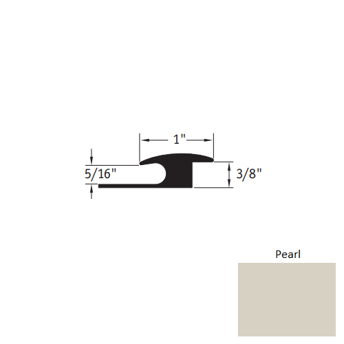 Johnsonite Pearl Vinyl Moulding / Trim - 1" X 12 Ft (144") X 5/16" - 3/8" Adaptor - Adaptor