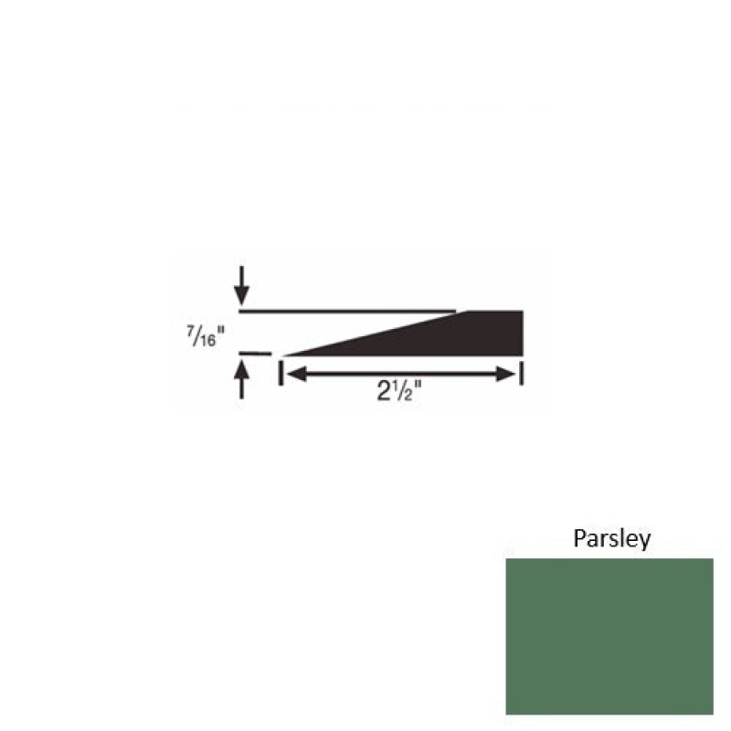 Solid 20 Parsley Rubber Transitional Reducer - 2 1/2" X 9 Ft (108") X 7/16"