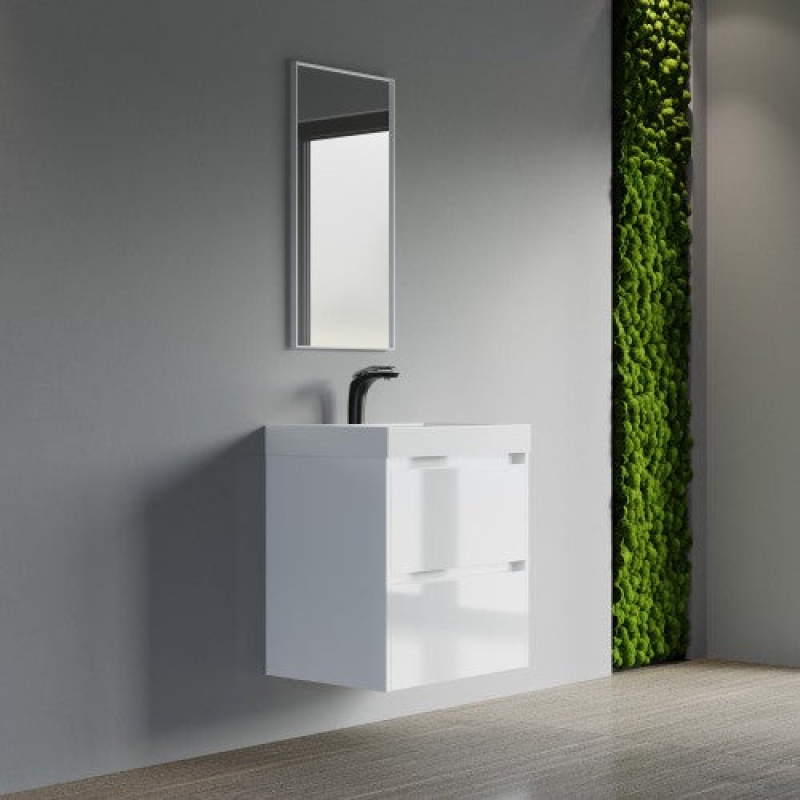004 Series White Wall-Mounted Single Sink Vanity