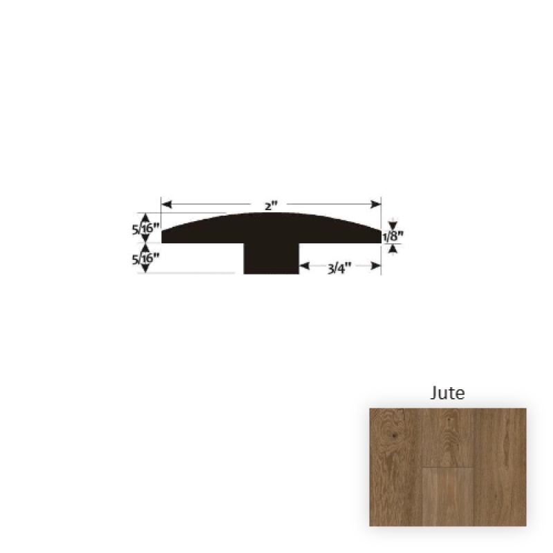 Premier Jute Hardwood Moulding / Trim - 2" X 90" T Molding - Wire Brushed