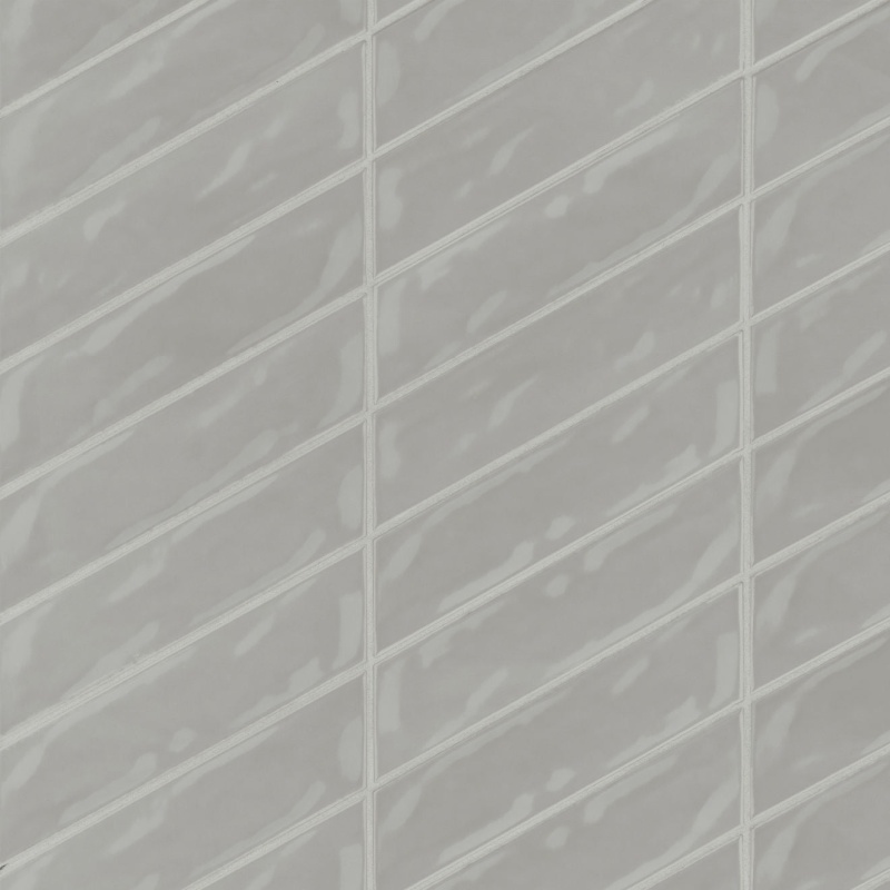 Sorrento Grigio Chevron Left Ceramic Tile - Glossy - 2.5" X 10"