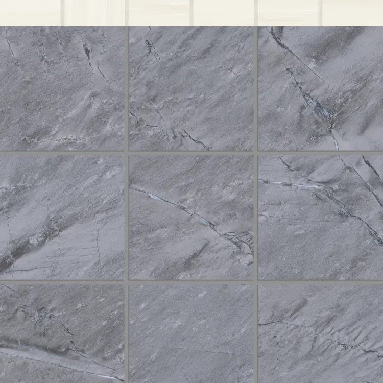 Prati Breccia Grey Porcelain Mosaic - 4" X 4" - Honed