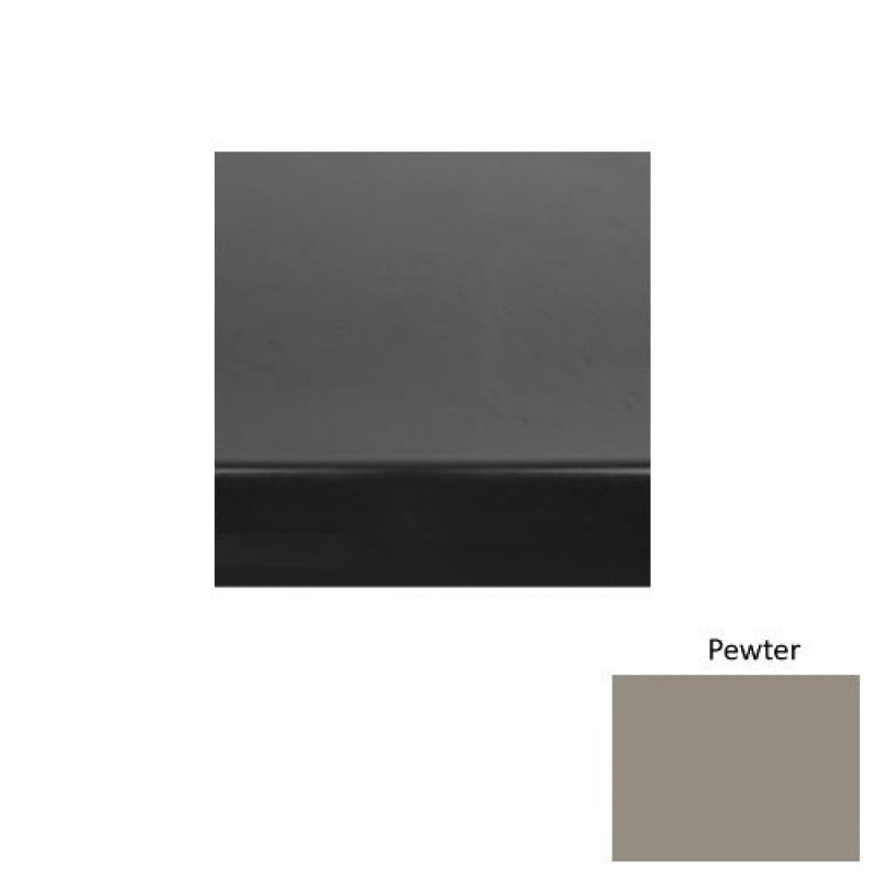 Solid 61 Pewter Heavy Duty Rubber (Rd) With Black Abrasive Strip Stair Tread - Smooth