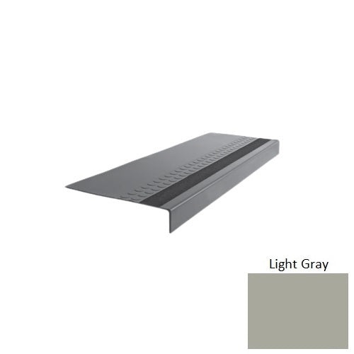 Flextones Light Gray Type 585 With Flush Ribbed / Smooth Insert Distinct Designs Rubber - 12" X 72" Stair Tread - Rbt Radial High Profile Design
