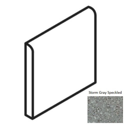 Unglazed Mosaics Storm Gray Speckled Porcelain Floor & Wall Trim - 1" X 1" Bullnose - Unglazed