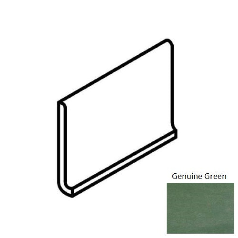 Theoretical Bold Genuine Green Porcelain Floor & Wall Trim - 6" X 12" Cove Base - Matte