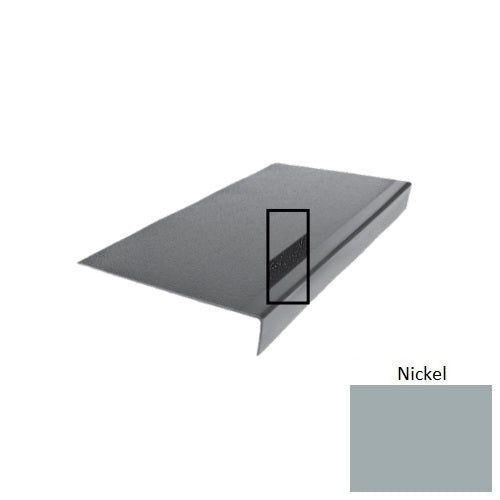 Flextones Nickel Type 975 With Ribbed / Smooth Insert Distinct Designs Rubber - 12 1/2" X 72" Stair Tread - Hammered