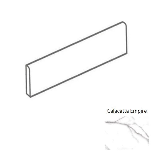 Platinum Calacatta Empire Porcelain Floor Trim 3" x 12" Bullnose