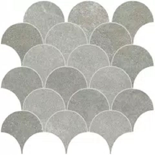 Zenova Pewter Blend Porcelain Mosaic - Wave - Matte