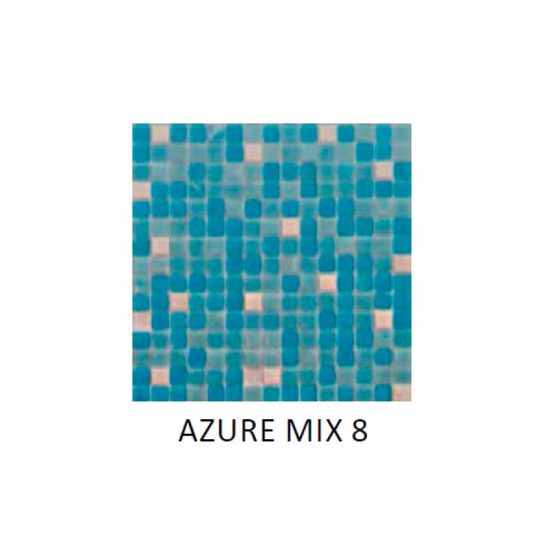 Mixes Azure Mix 8 Glass Mosaic - 0.8" X 0.8" - Glossy