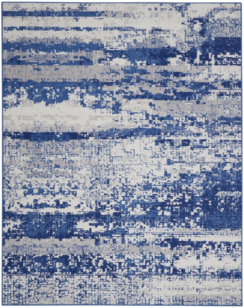 Whimsicle Whs06 Ivory Navy Modern Area Rug