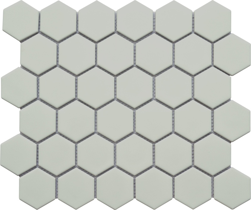 Impact Gray Porcelain Mosaic - 2" Hexagon - Matte