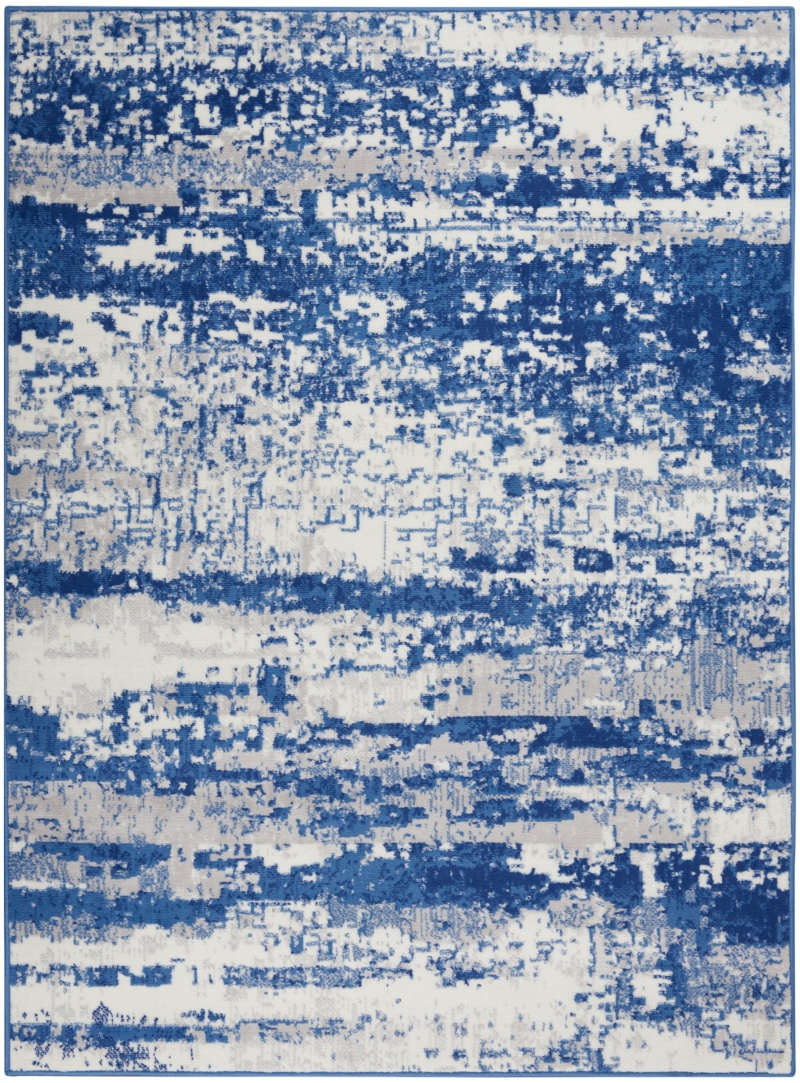 Whimsicle Ivory Navy Modern Area Rug