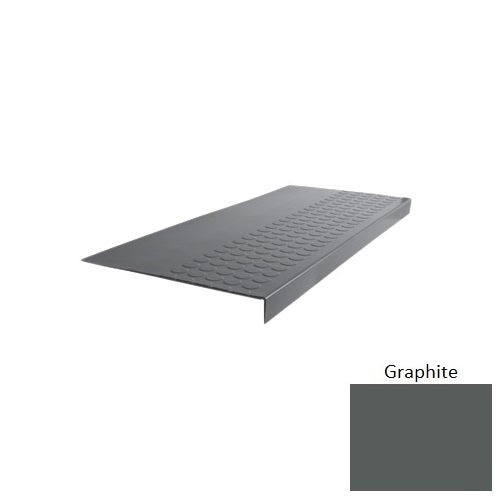 Flextones Graphite Type 701E Distinct Designs Rubber - 15" X 72" Stair Tread - Rgt Radial Ii Raised Disc Design