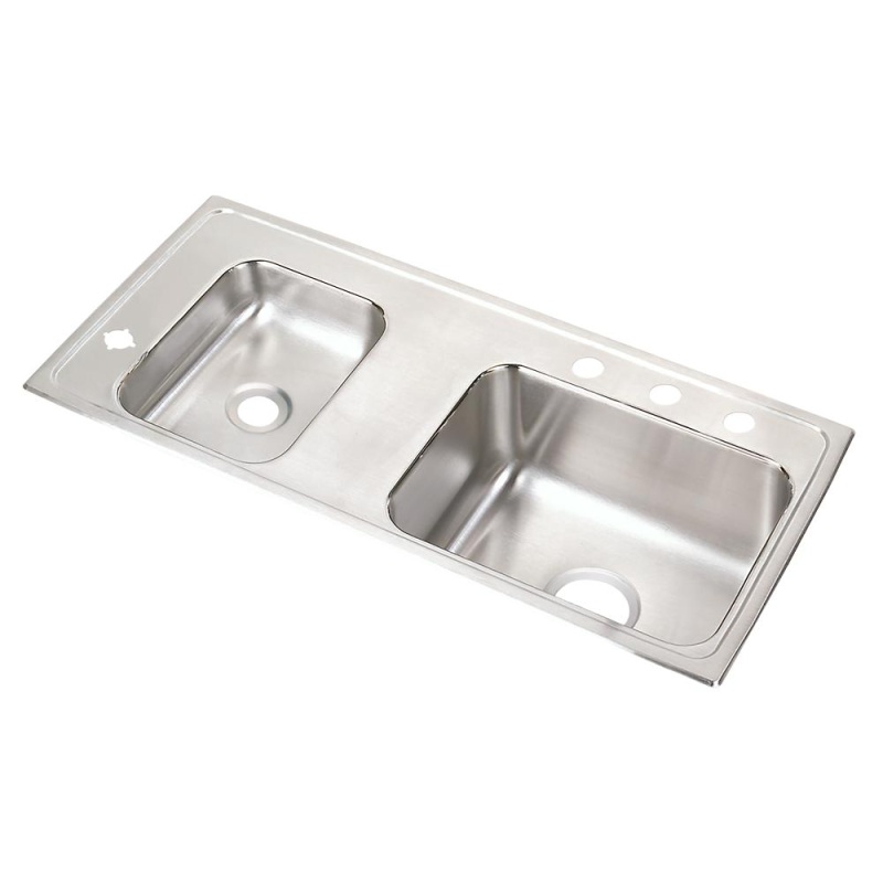 Drkad371755l4 Lustertone Classic Stainless Steel Drop In Double Bowl Kitchen Sink - 37 1/4" X 17" X 5 1/2" - Stainless Steel