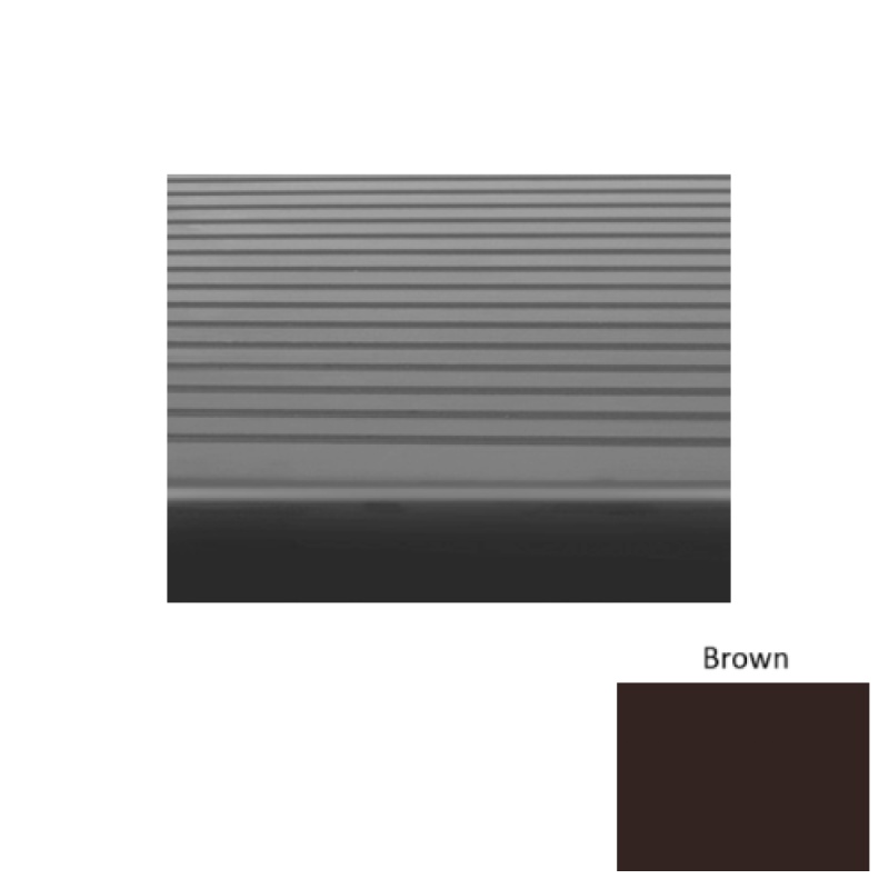 Solid 81 Brown Light Duty Rubber (Rd) Stair Tread - Ribbed