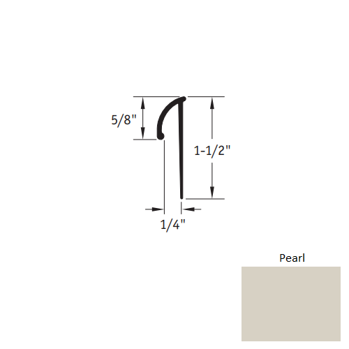 Johnsonite Pearl Vinyl Moulding / Trim - 1/4" X 12 Ft (144") L Cap Cove Cap - L Cap Cove Cap