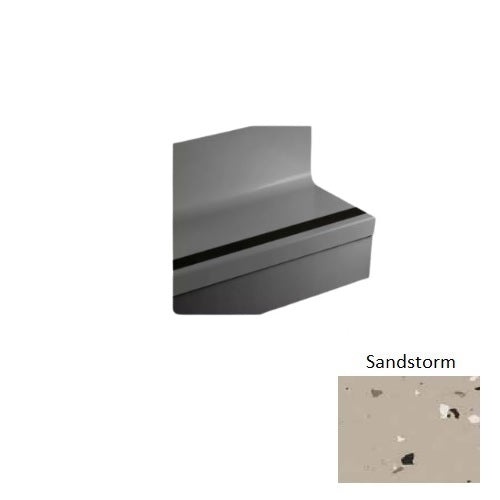 Johnsonite Sandstorm 19" x 42" Angle Fit Rubber Stair Tread with Riser