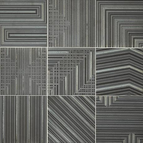 Geometric Fusion Graphite Porcelain Tile - Matte - 8" X 8", Per Pack: 9 Enter Quantity In Pcs