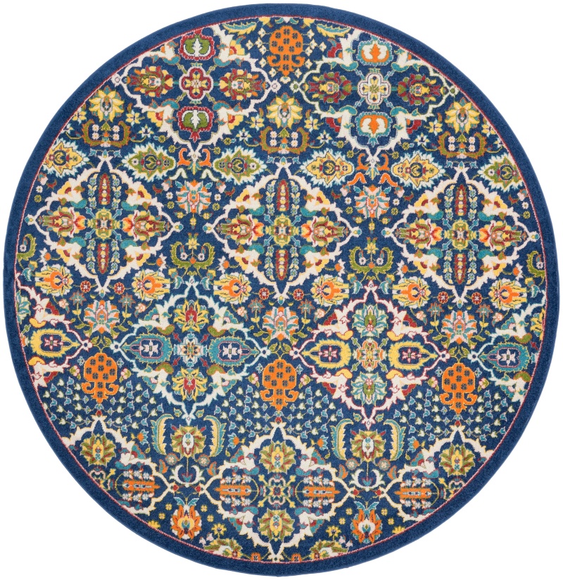 Allur Alr03 Navy Multicolor Polypropylene Area Rug