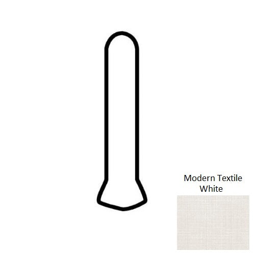 Fabric Art Modern Textile White Porcelain Floor & Wall Trim - 1" X 6" Cove Base Outcorner - Matte