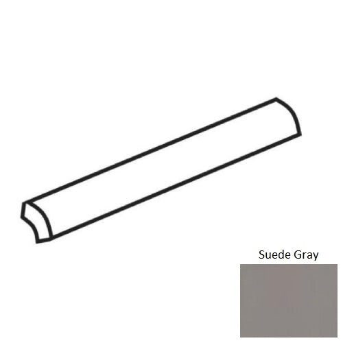 Color Wheel Classic Suede Gray Ceramic Wall Trim - 3/4" X 6" Quarter Round