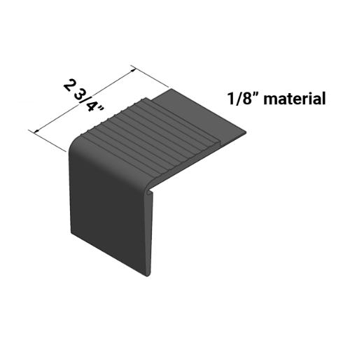 Johnsonite Black Vinyl Moulding / Trim - 2 1/16" X 12 Ft Square Stair Nose - Square Stair Nose, Per Pack: 120 Lft