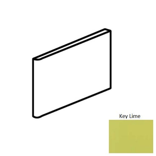 Color Wheel Classic Key Lime Ceramic Wall Trim - 3" X 6" Bullnose 3" Side - Semi Gloss, Per Pack: 5 Pcs