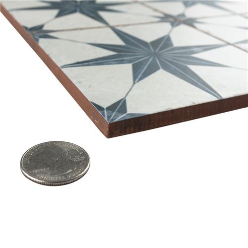 Harmonia Kings Star Blue Ceramic Tile - Matte - 13" x 13"