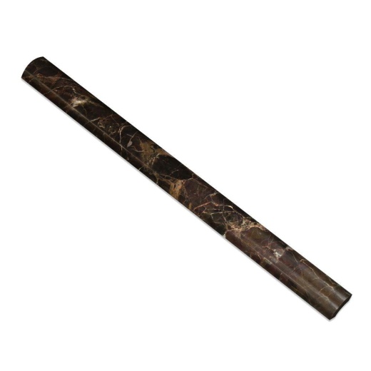 Emperador Dark Marble Liner - 1" X 12" Quarter Round - Polished, Per Pack: 20 Pcs