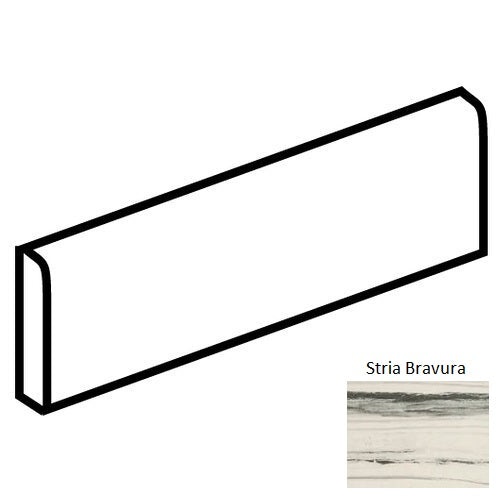 Vertuo Stria Bravura Porcelain Floor & Wall Trim - 3" X 24" Bullnose - Matte, Per Pack: 5 Pcs