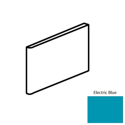 Color Wheel Classic Electric Blue Ceramic Wall Trim - 3" X 6" Bullnose 3" Side - Semi Gloss