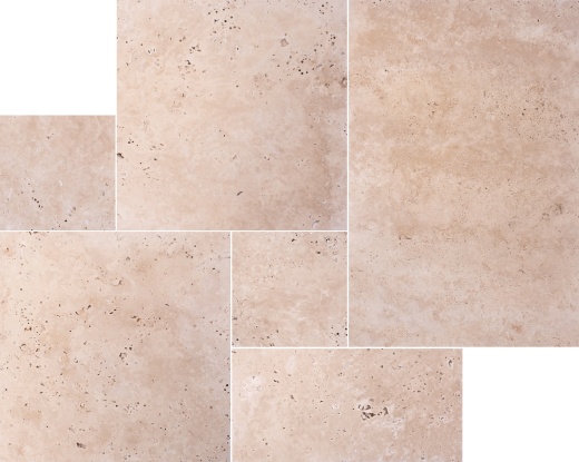 Turco Classico Cross Cut Standard Travertine Paver Versailles Pattern - Tumbled - Various Sizes, Per Pack: 8 Sqft