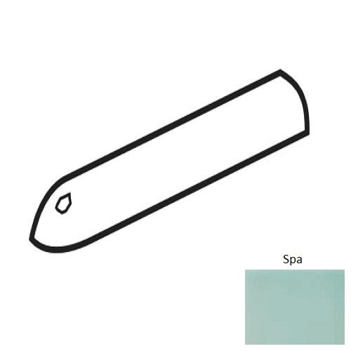 Color Wheel Classic Spa Ceramic Wall Trim - 3/4" X 6" Quarter Round Corner - Semi Gloss, Per Pack: 5 Pcs