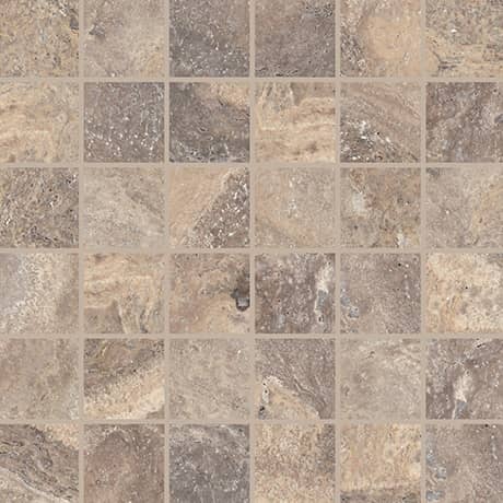 Parksville Stone Denali Peak Travertine Mosaic - 2" X 2" - Honed